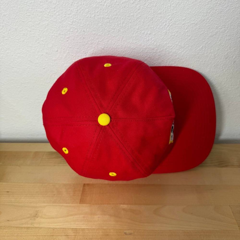 Nation Golf Co Red Yellow Snapback Hat Adjustable Leather Strapback Cap - Picture 7 of 11